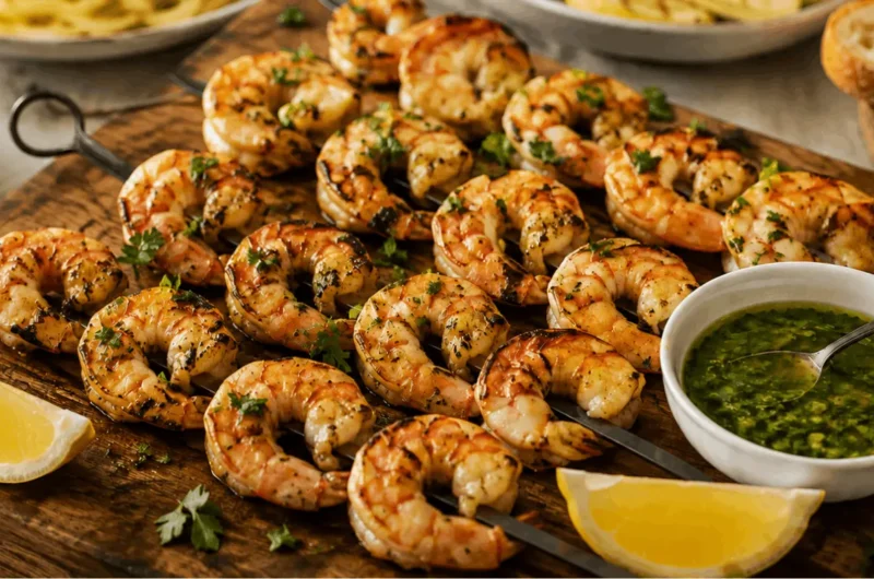 Italian Grilled Shrimp Recipe with Salmoriglio Sauce