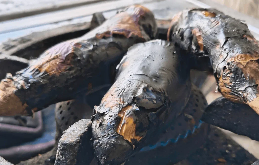 Charred Eggplant on a Gas Burner for Cava Roasted Eggplant Dip